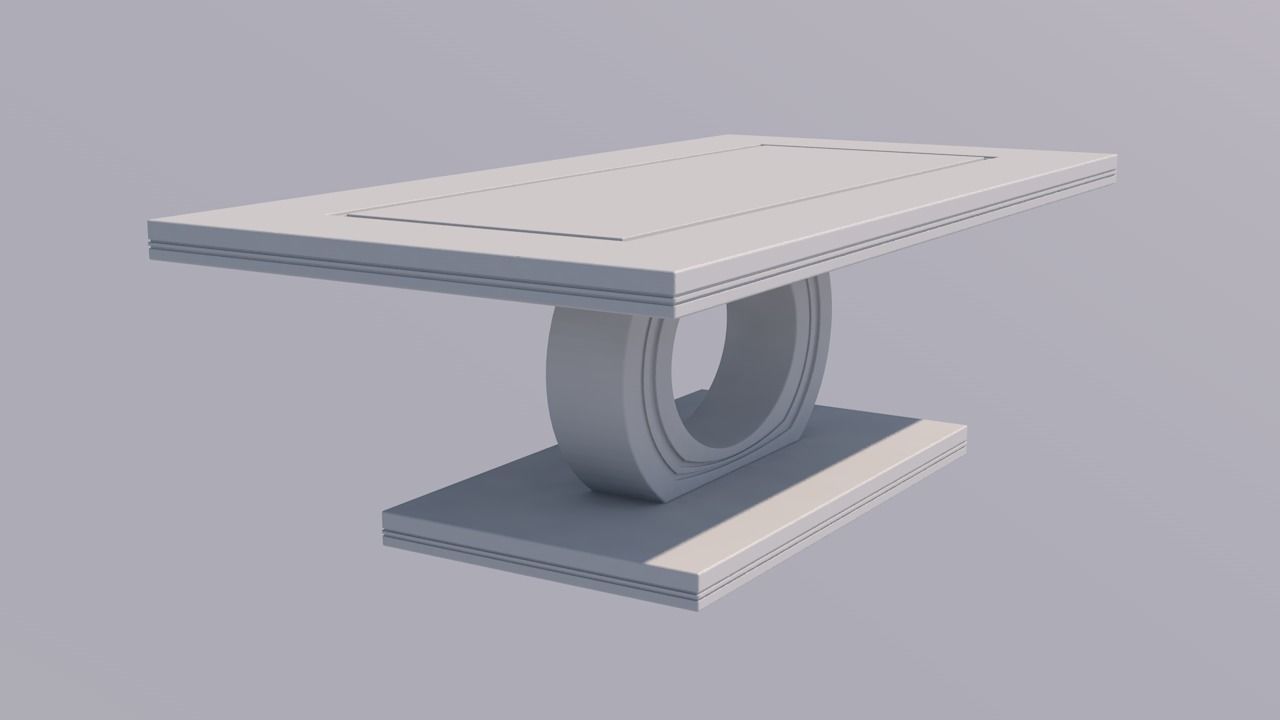 Scifi Table Futuristic Interior Decoration Low-poly 3D model_10