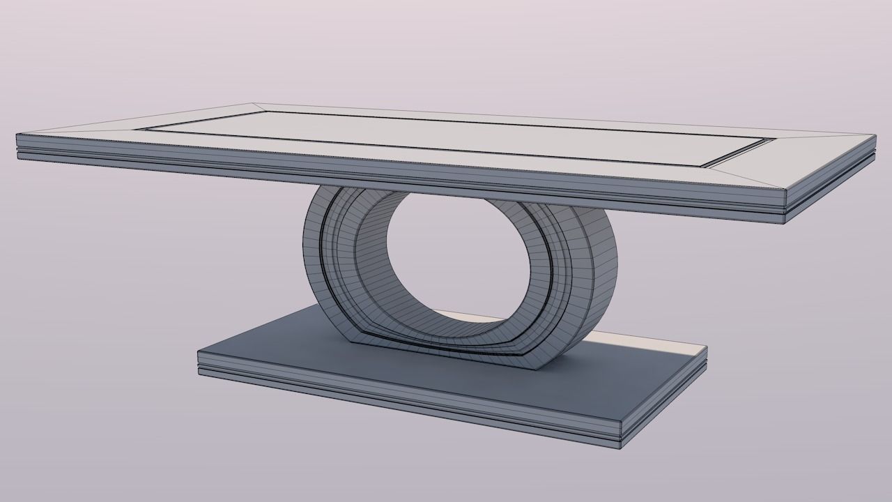 Scifi Table Futuristic Interior Decoration Low-poly 3D model_17