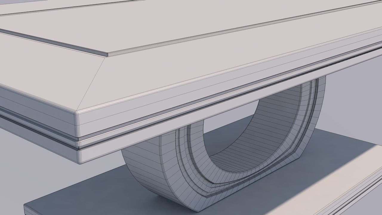 Scifi Table Futuristic Interior Decoration Low-poly 3D model_15