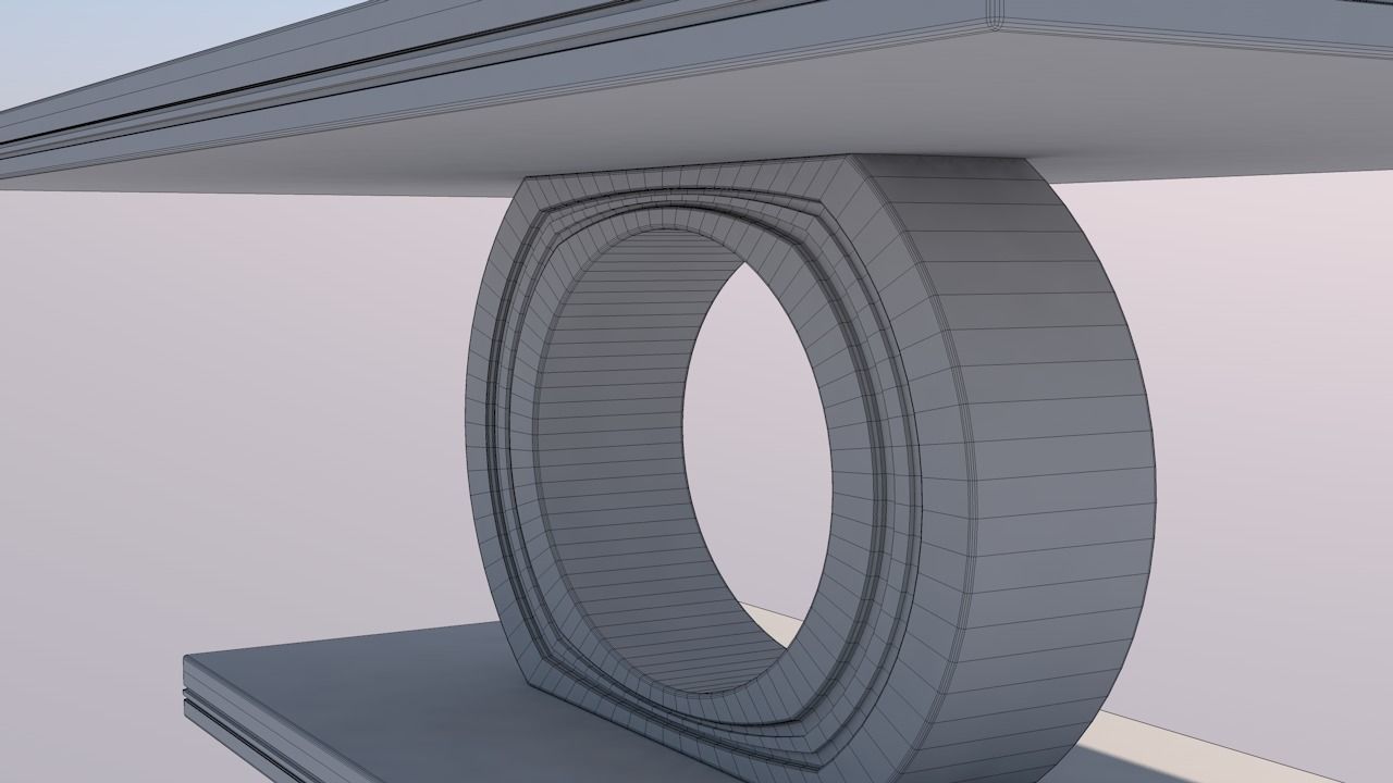 Scifi Table Futuristic Interior Decoration Low-poly 3D model_14