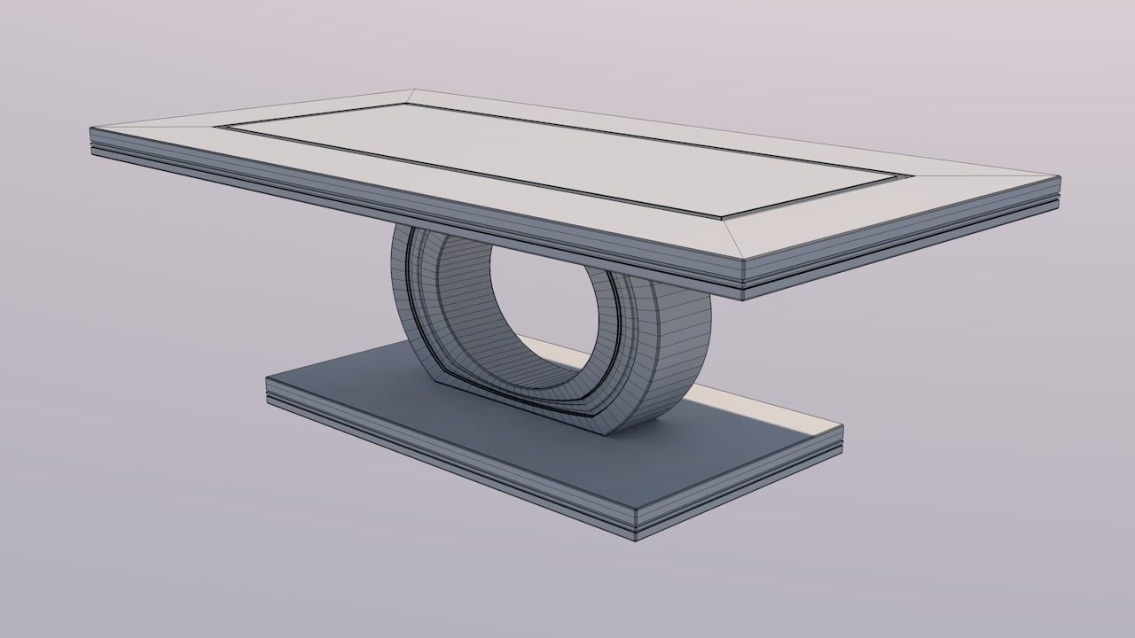 Scifi Table Futuristic Interior Decoration Low-poly 3D model_13