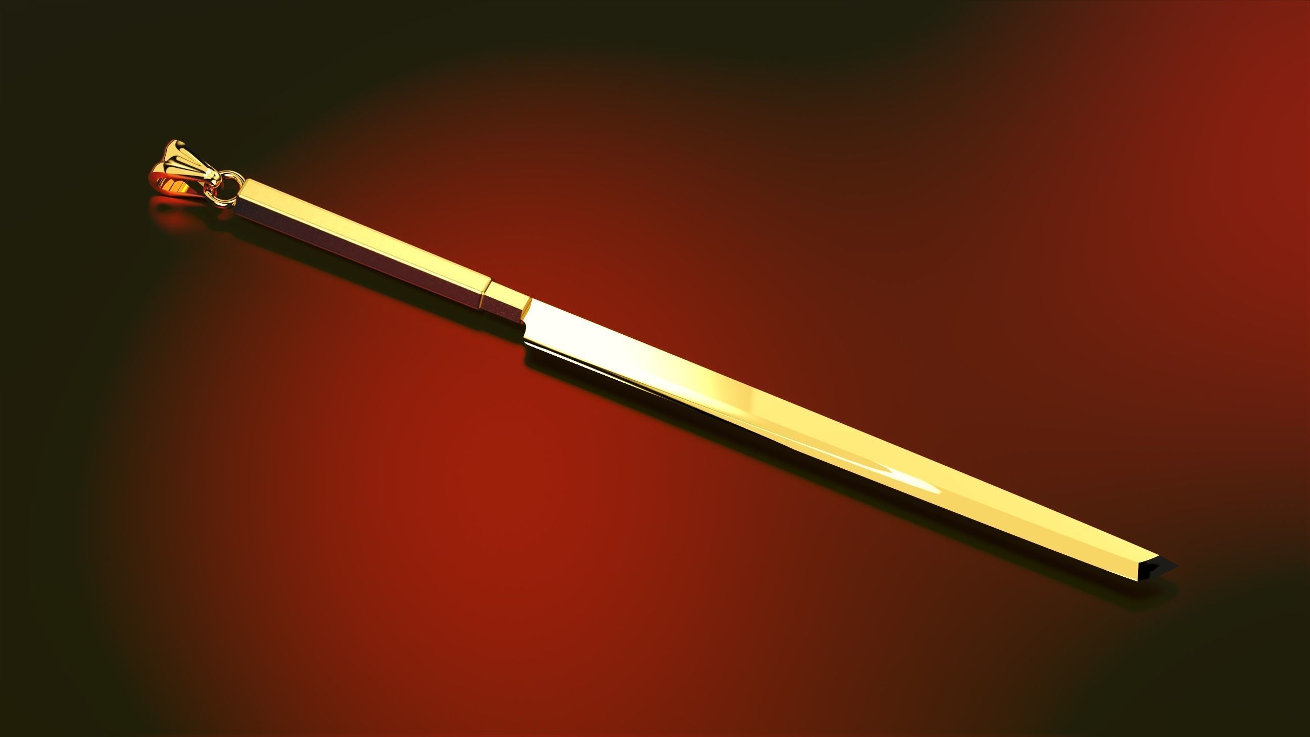 Japanese MAGURO-BOCHO Knife Pendant  3D print model_1