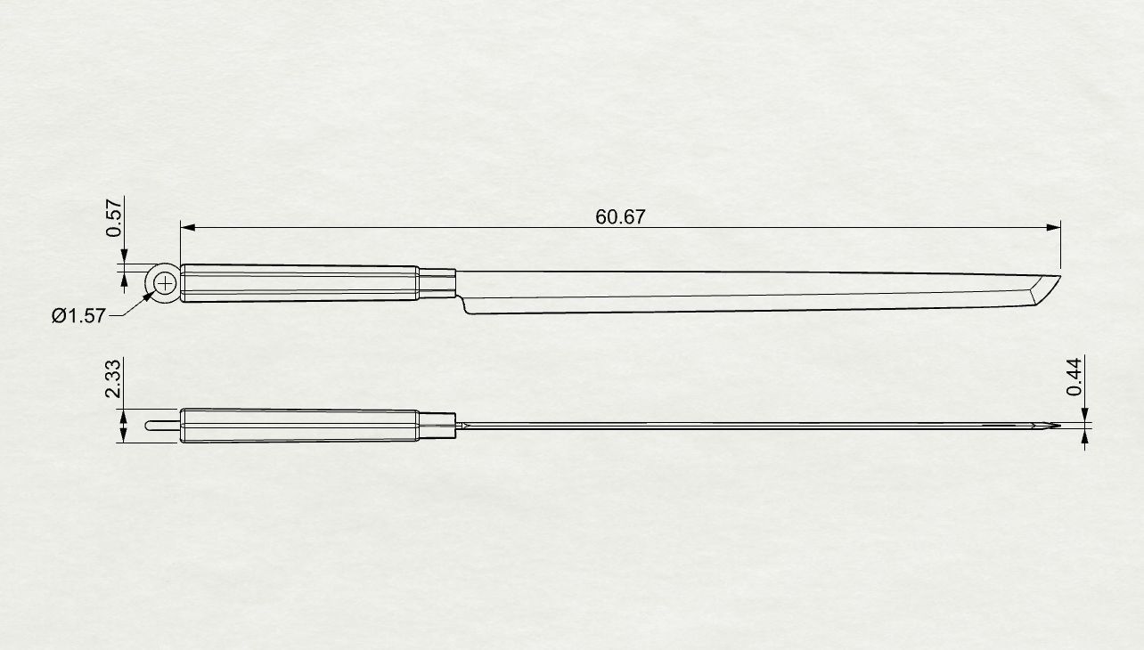 Japanese MAGURO-BOCHO Knife Pendant  3D print model_3