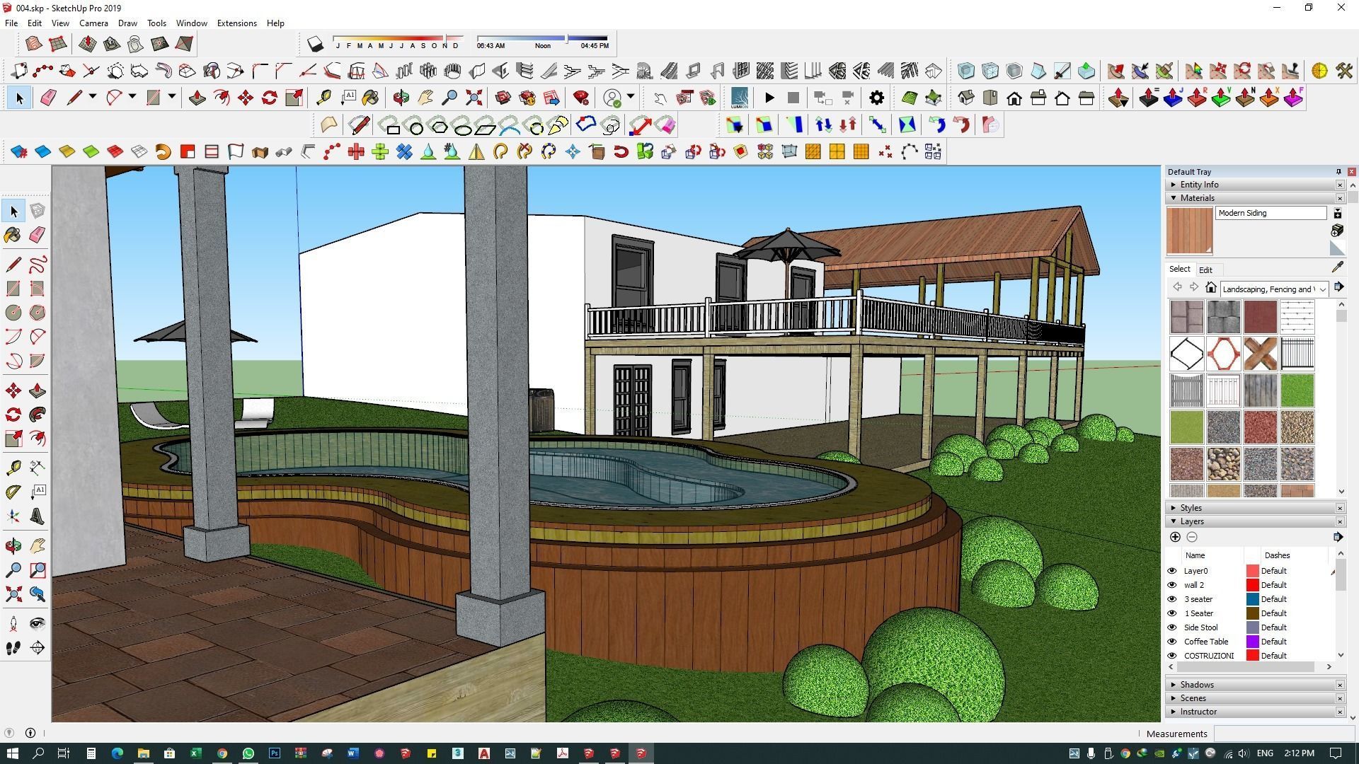 luxury water pool backyard design on contours 3d model 3D model_6
