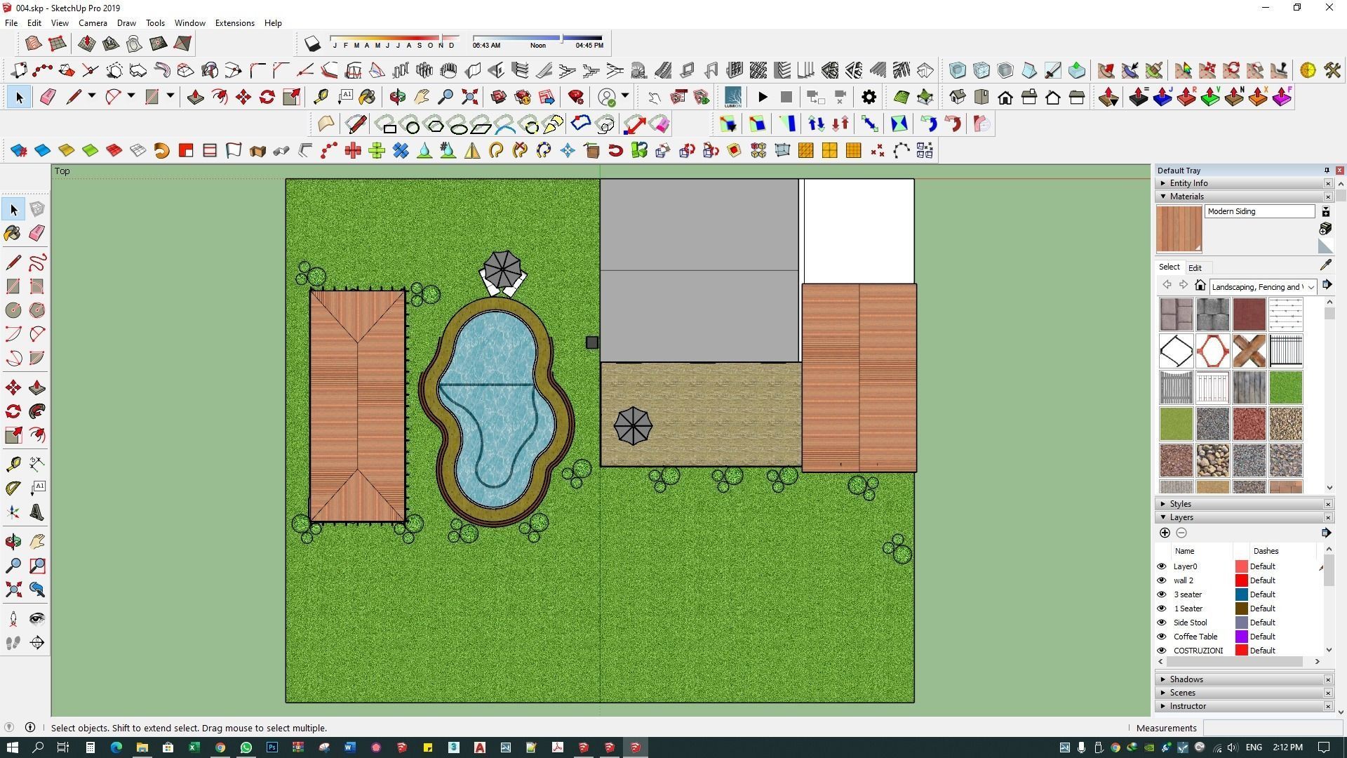 luxury water pool backyard design on contours 3d model 3D model_5