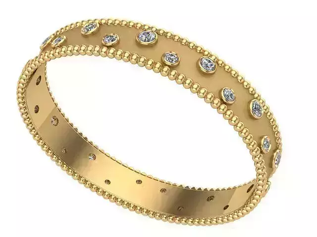 Circle Sided Oval Bangle 
