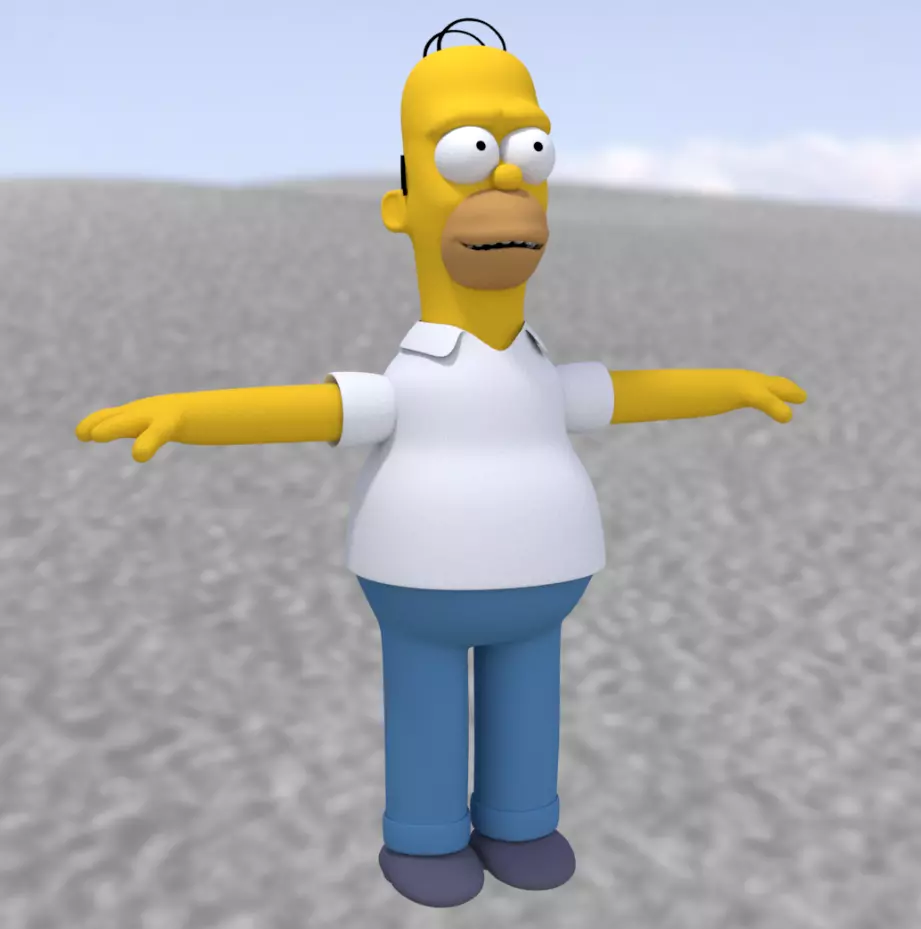 Homer Simpson - lowpoly 3D model_0