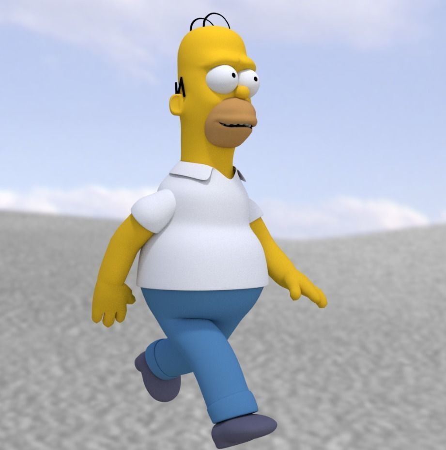 Homer Simpson - lowpoly 3D model_2
