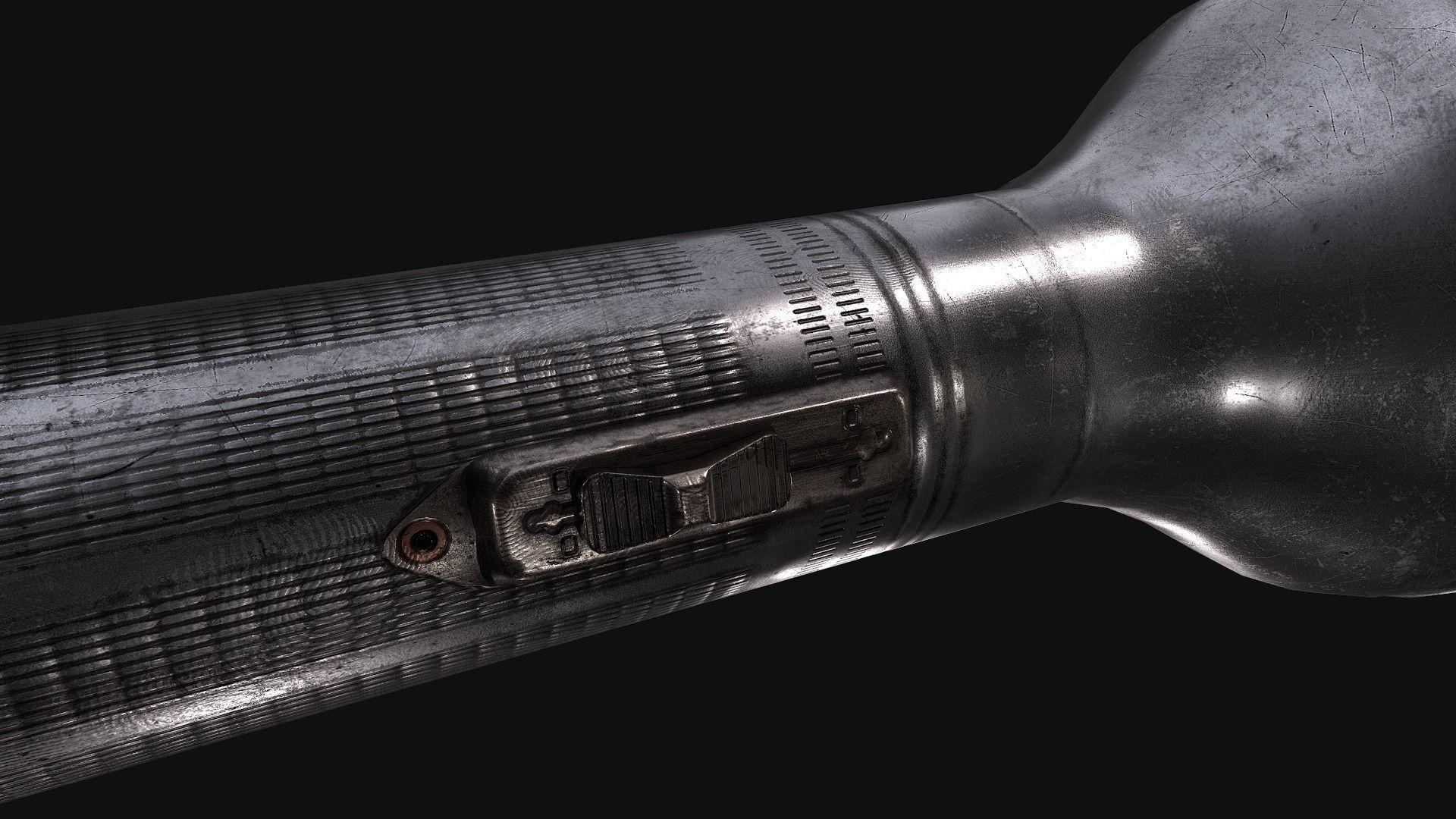 HQ Old FlashLight Low-poly 3D model_2