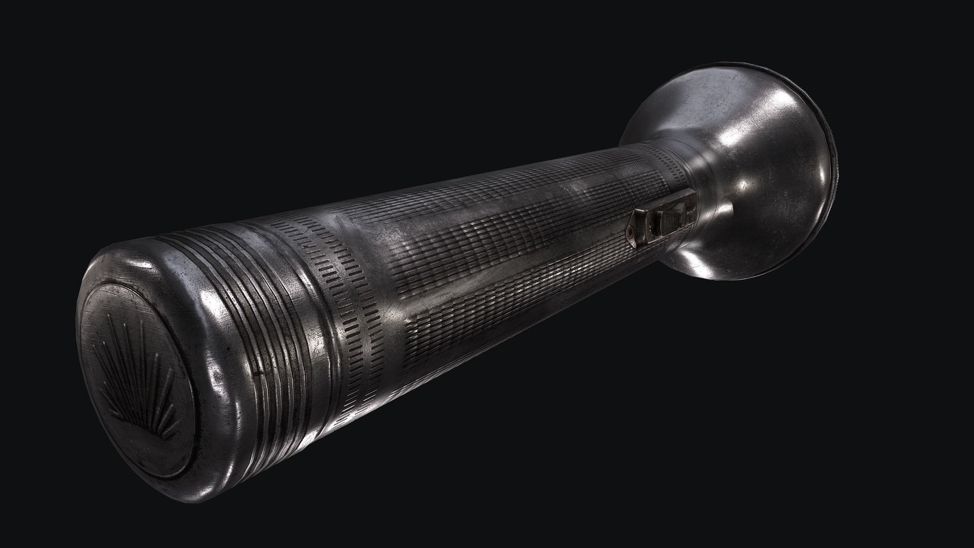 HQ Old FlashLight Low-poly 3D model_1