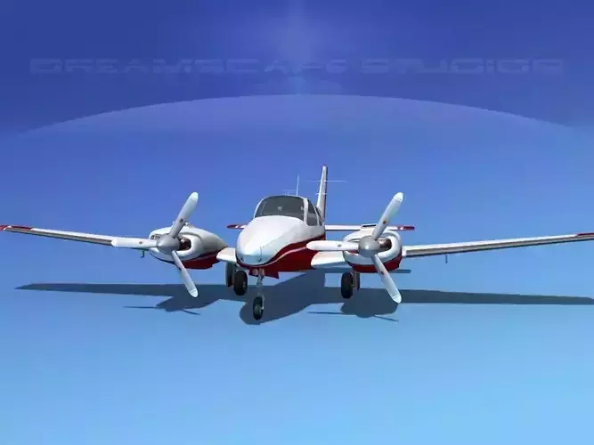 Beechcraft B55 Baron V05 3D model
