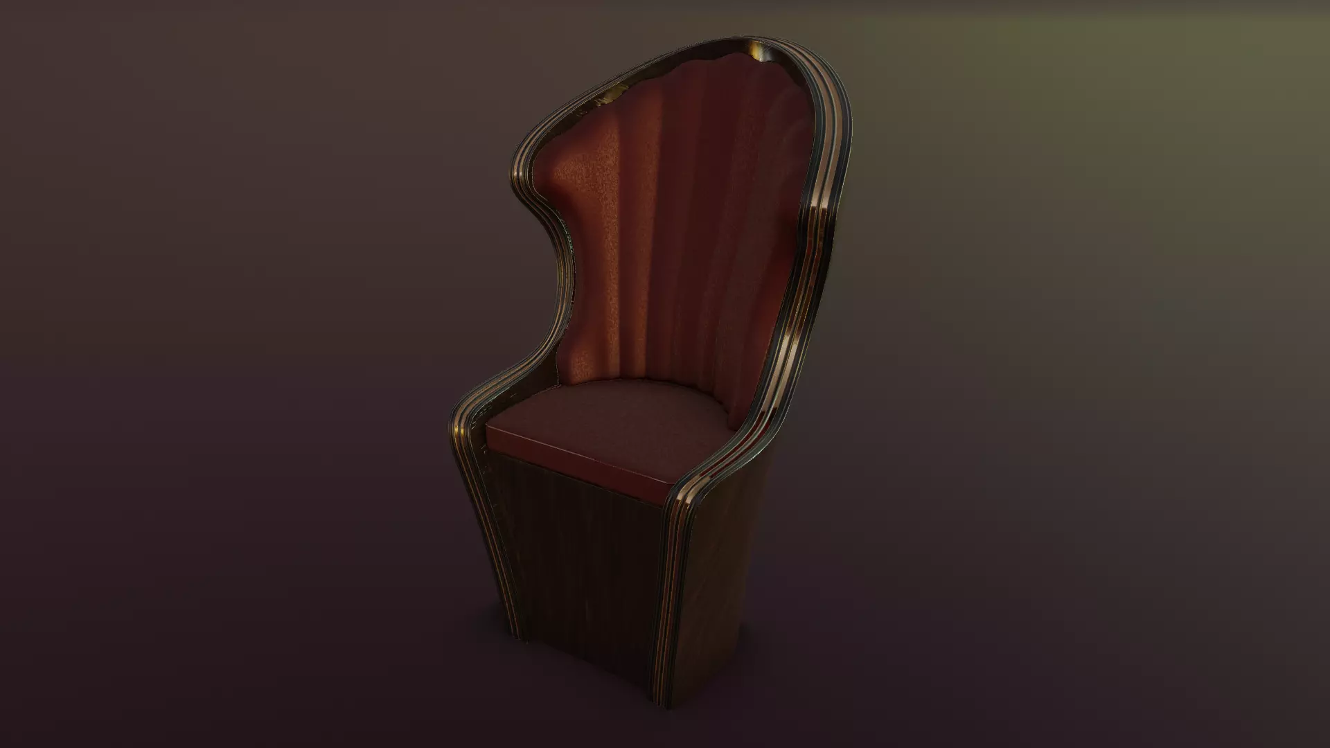 Art Deco Chair Low-poly 3D model