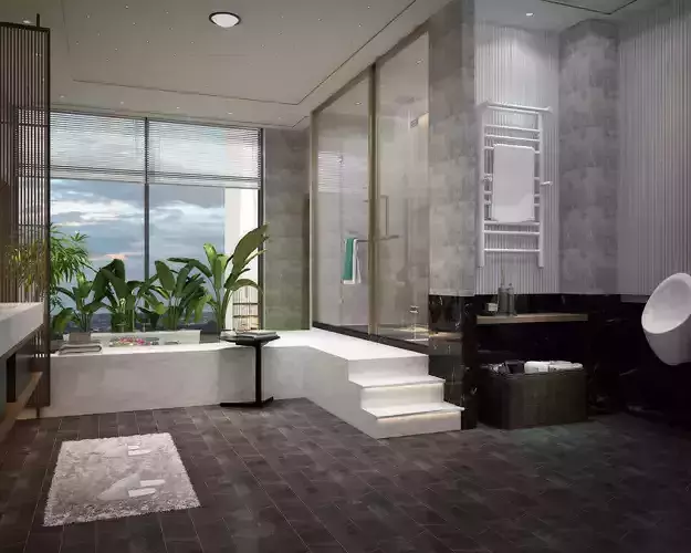 Master Bathrom with Sauna Indochine style