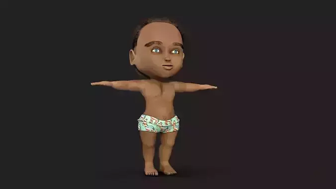Cartoon Baby Boy - 3D model