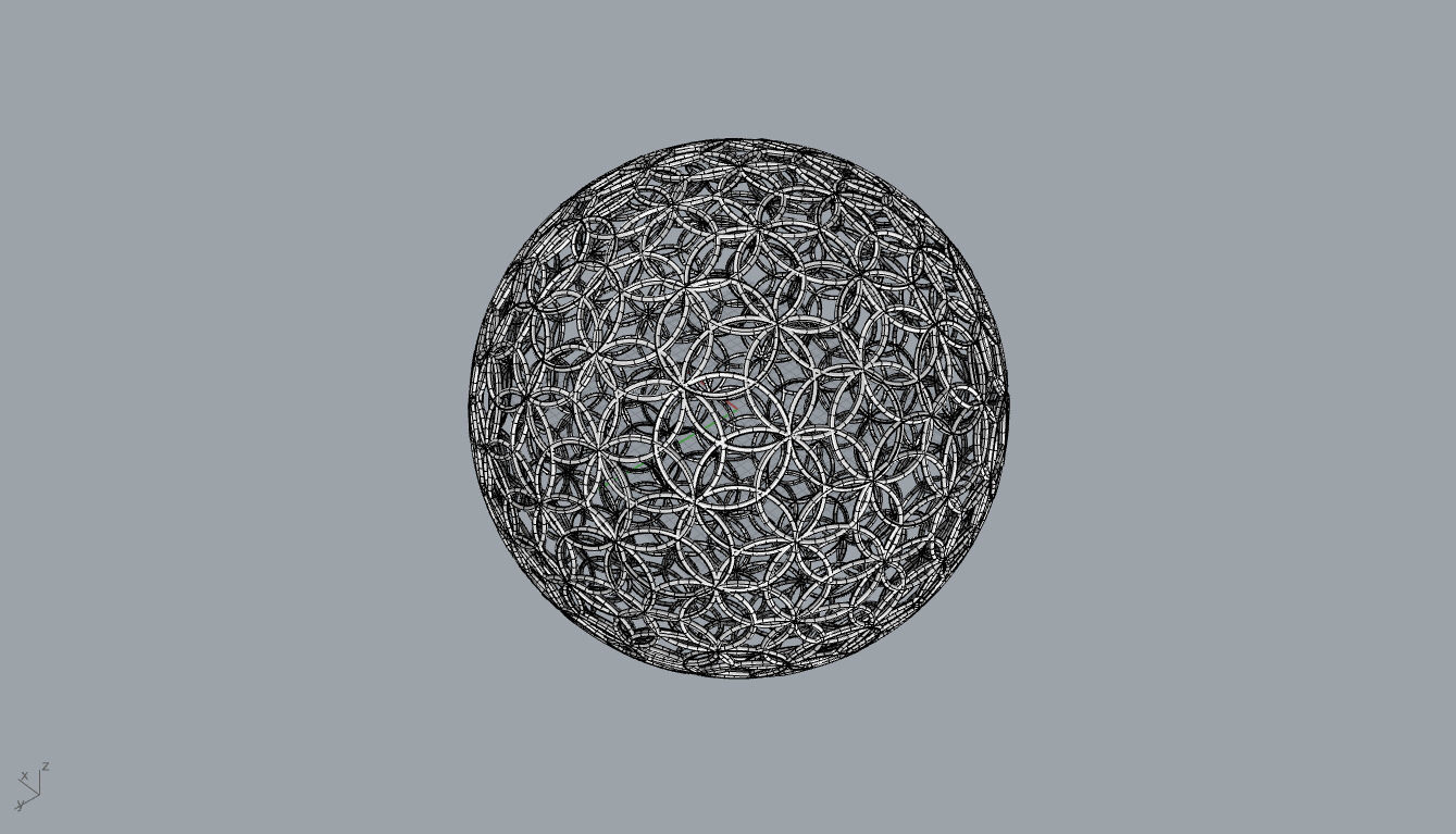Geodesic Sphere with Circle Pattern flower of life like  3D model_55