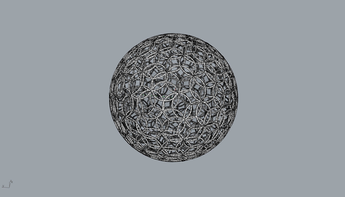 Geodesic Sphere with Circle Pattern flower of life like  3D model_44