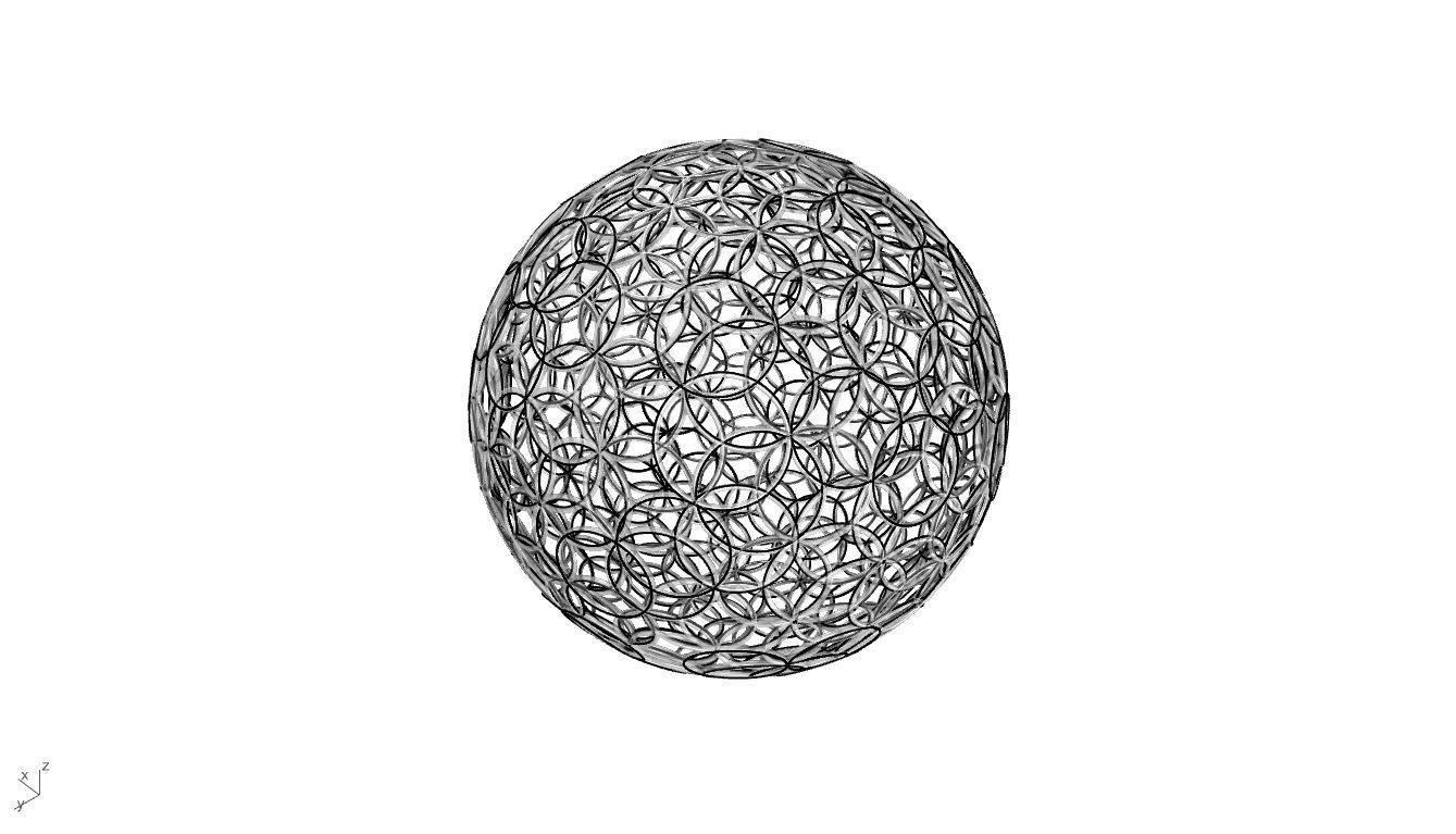 Geodesic Sphere with Circle Pattern flower of life like  3D model_66
