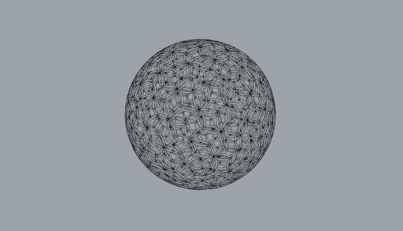 Geodesic Sphere with Circle Pattern flower of life like  3D model_107
