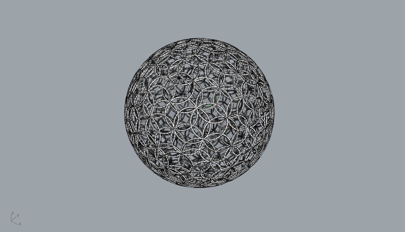 Geodesic Sphere with Circle Pattern flower of life like  3D model_51