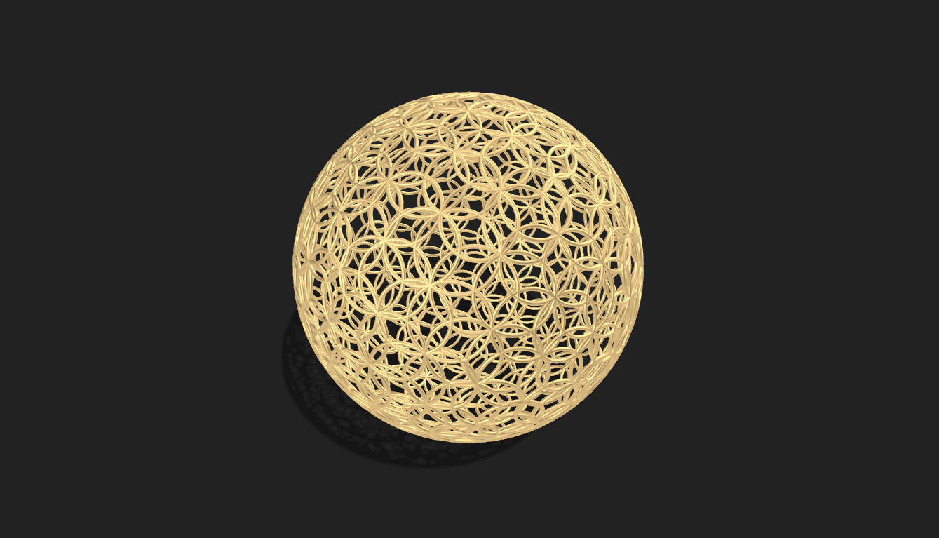 Geodesic Sphere with Circle Pattern flower of life like  3D model_16