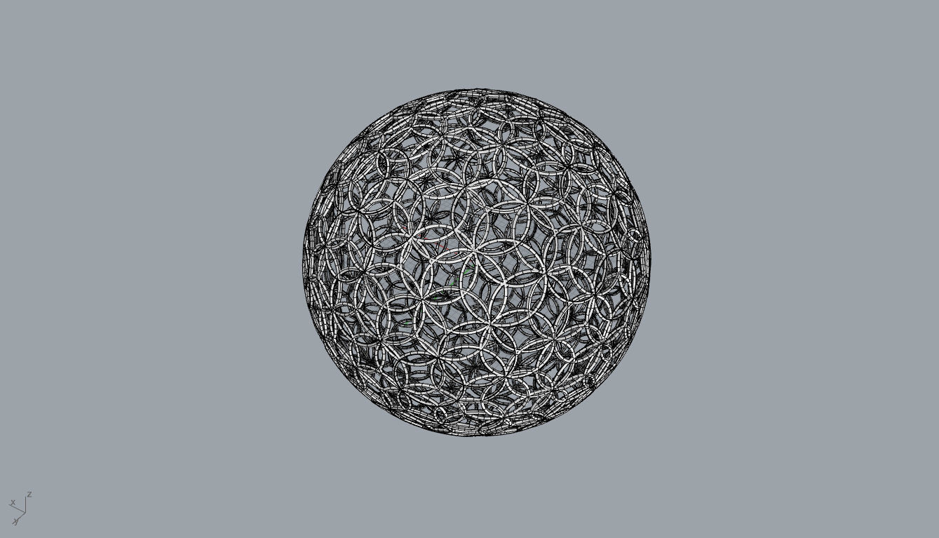 Geodesic Sphere with Circle Pattern flower of life like  3D model_60