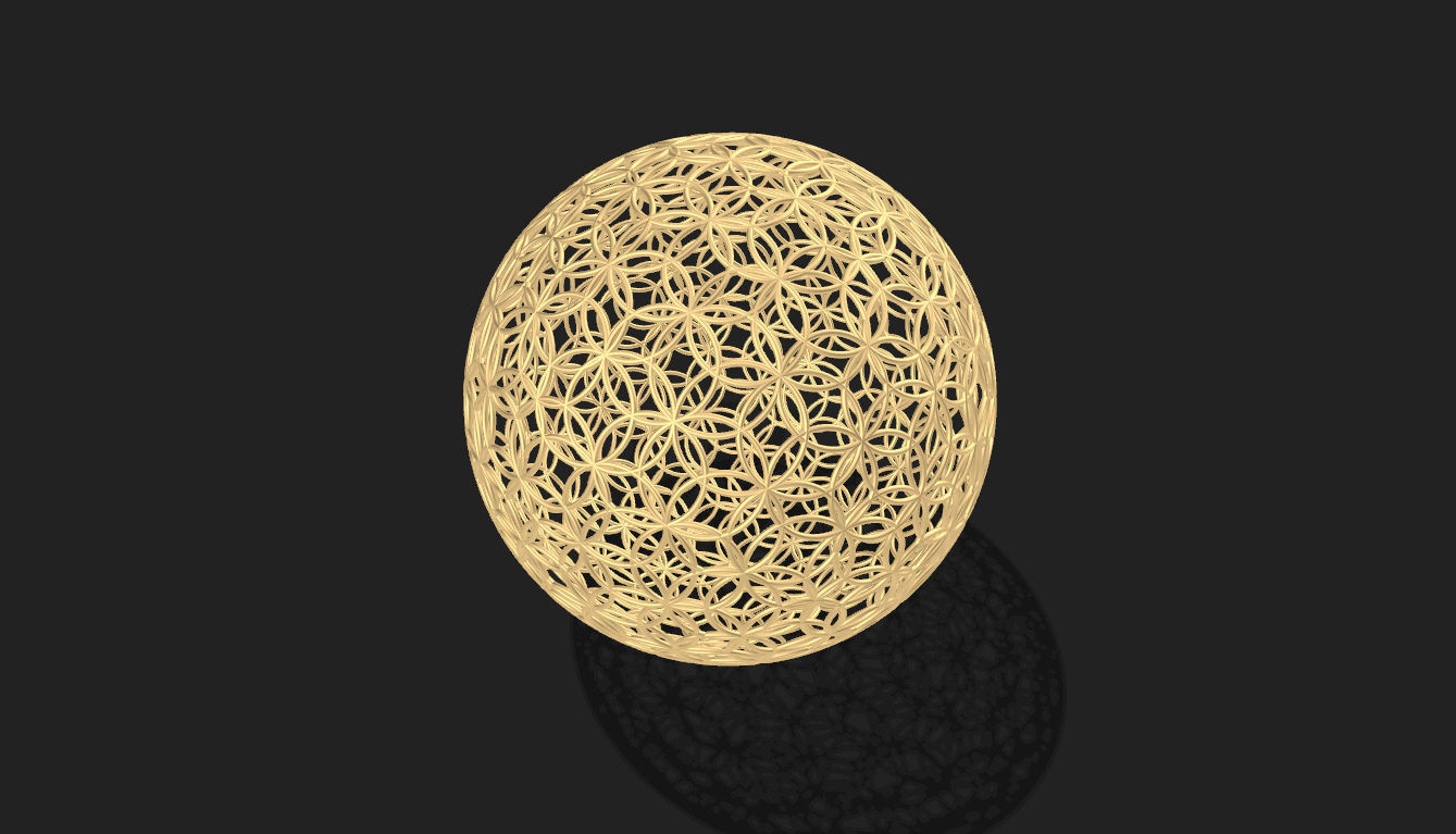 Geodesic Sphere with Circle Pattern flower of life like  3D model_1