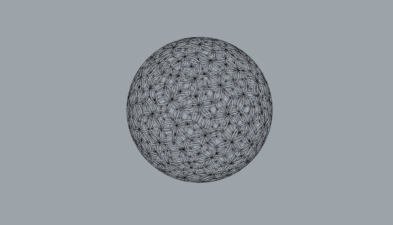 Geodesic Sphere with Circle Pattern flower of life like  3D model_98