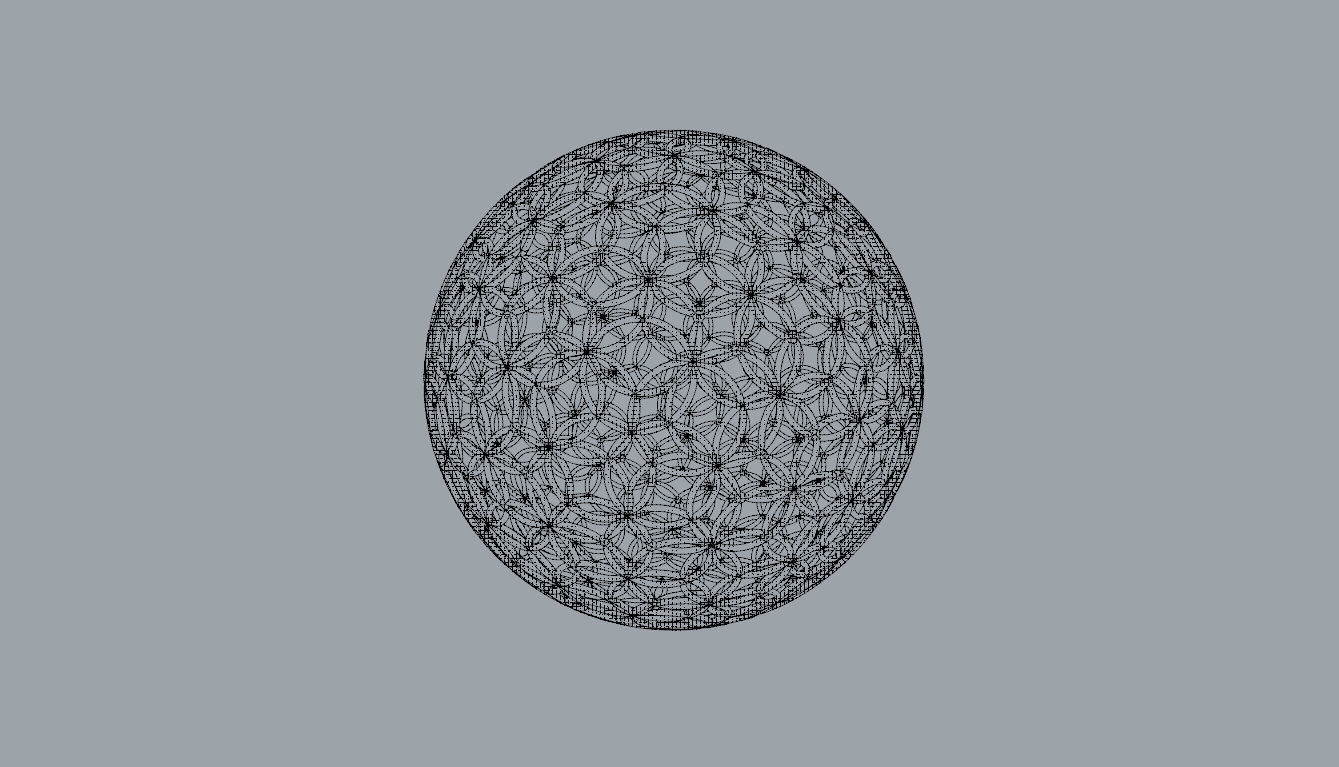 Geodesic Sphere with Circle Pattern flower of life like  3D model_102