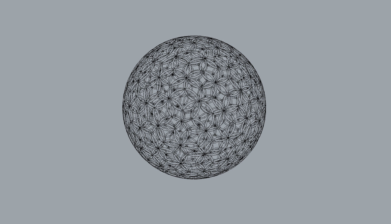 Geodesic Sphere with Circle Pattern flower of life like  3D model_118