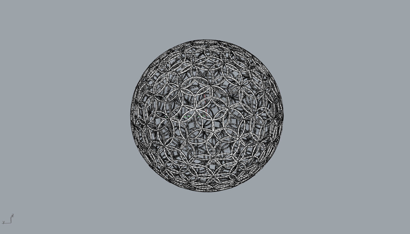 Geodesic Sphere with Circle Pattern flower of life like  3D model_42