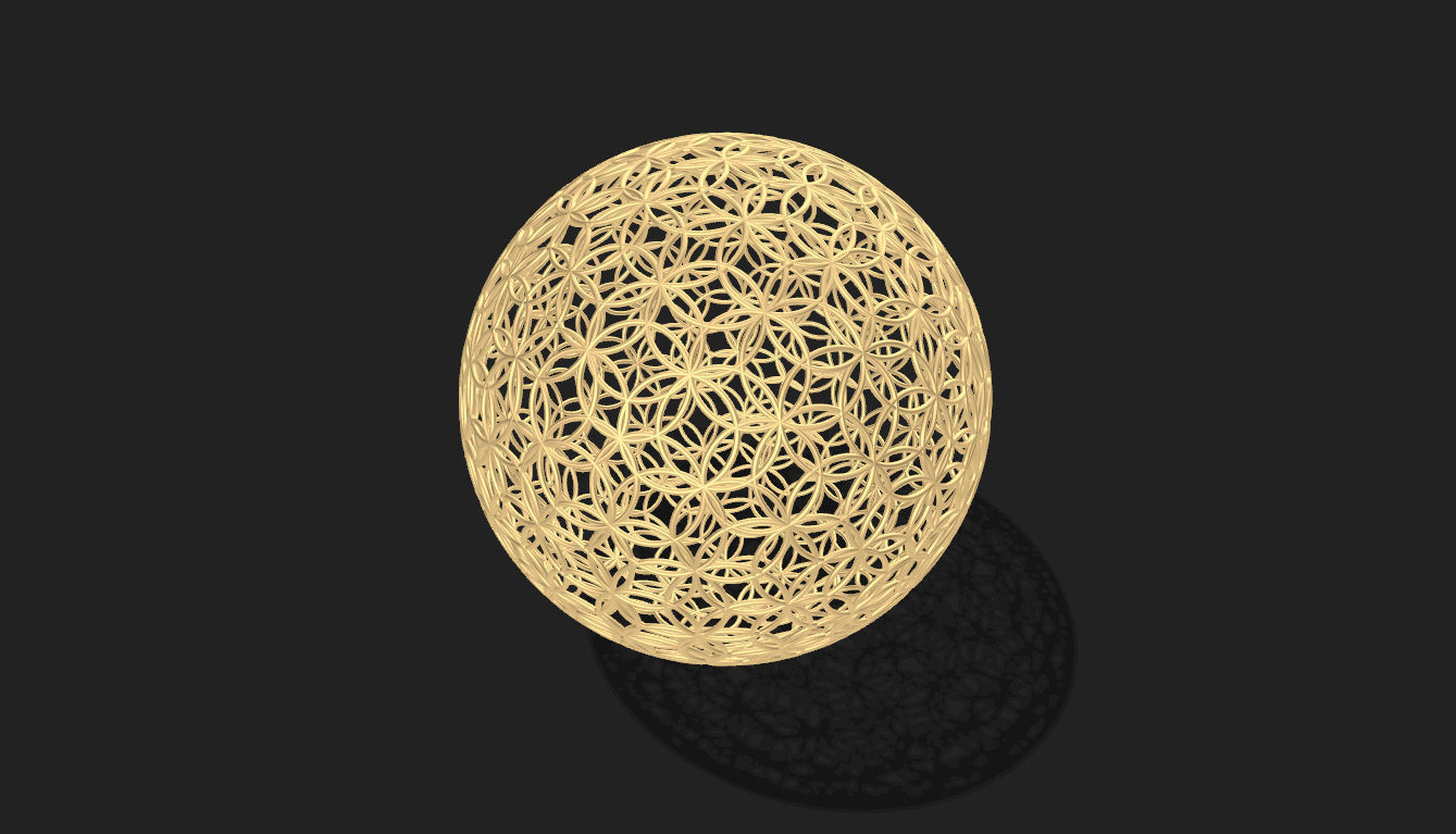 Geodesic Sphere with Circle Pattern flower of life like  3D model_29