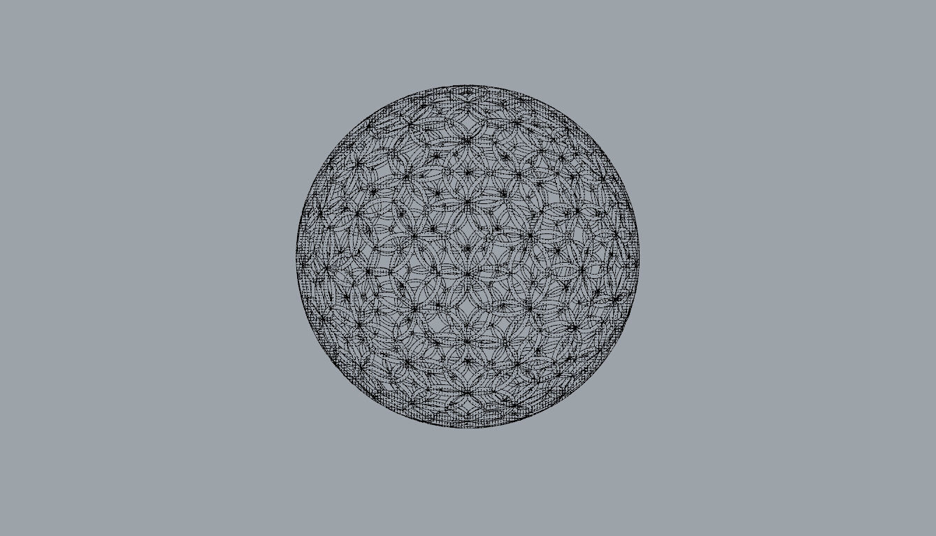 Geodesic Sphere with Circle Pattern flower of life like  3D model_119