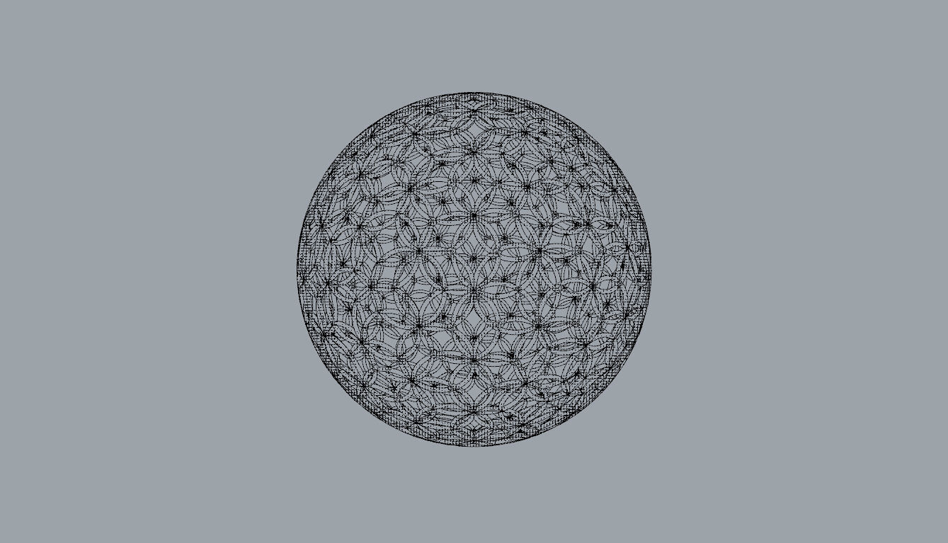 Geodesic Sphere with Circle Pattern flower of life like  3D model_105