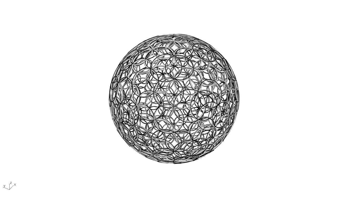 Geodesic Sphere with Circle Pattern flower of life like  3D model_76