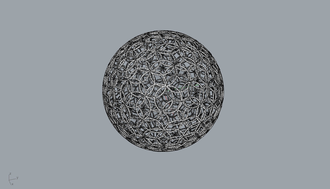 Geodesic Sphere with Circle Pattern flower of life like  3D model_47