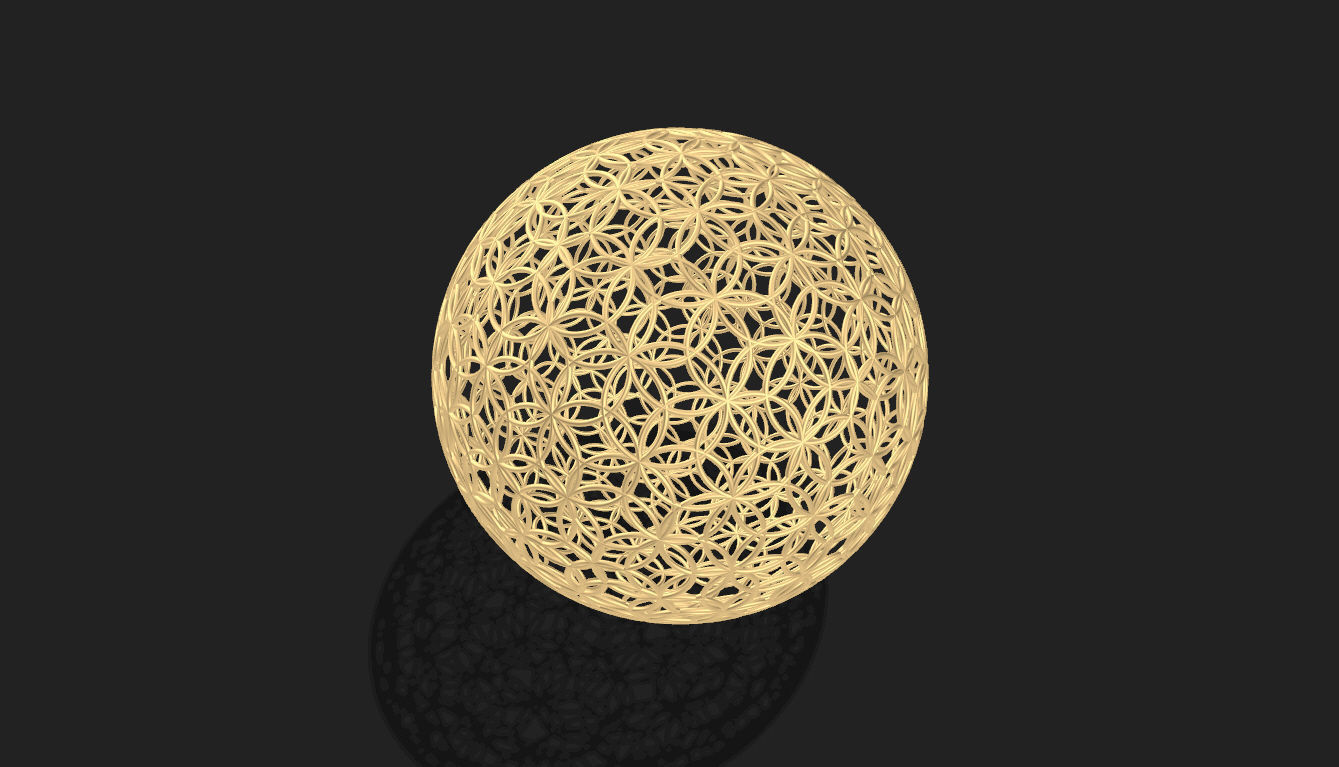 Geodesic Sphere with Circle Pattern flower of life like  3D model_9