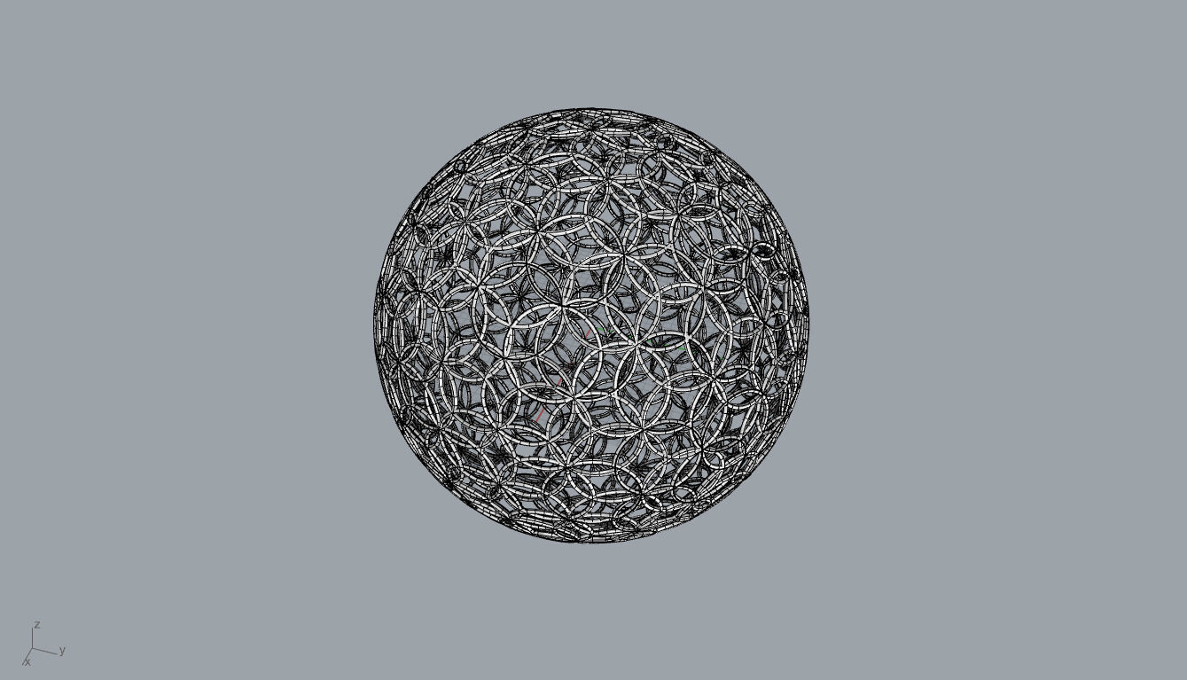 Geodesic Sphere with Circle Pattern flower of life like  3D model_35