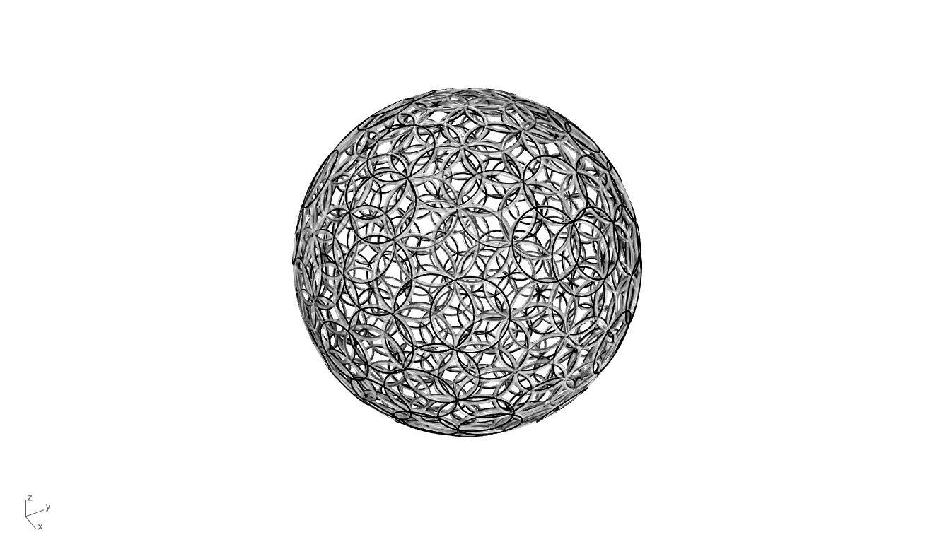 Geodesic Sphere with Circle Pattern flower of life like  3D model_85