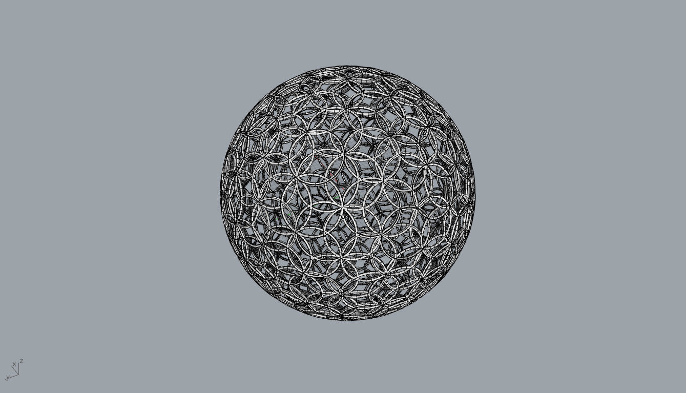 Geodesic Sphere with Circle Pattern flower of life like  3D model_31