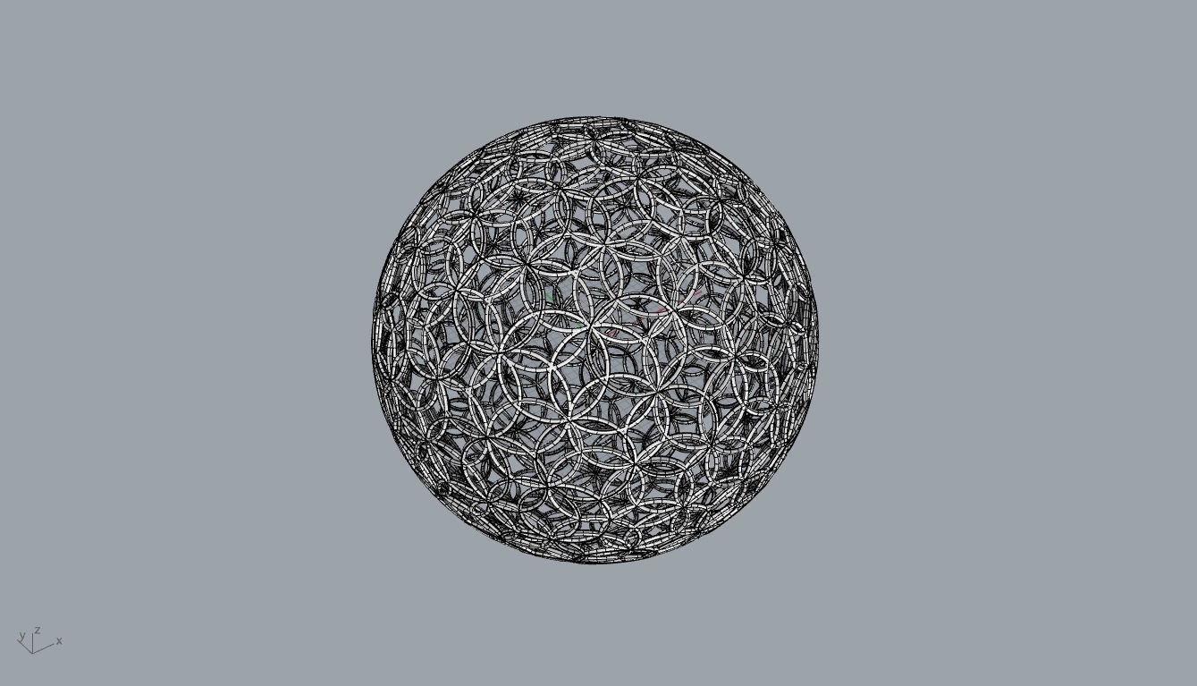 Geodesic Sphere with Circle Pattern flower of life like  3D model_40