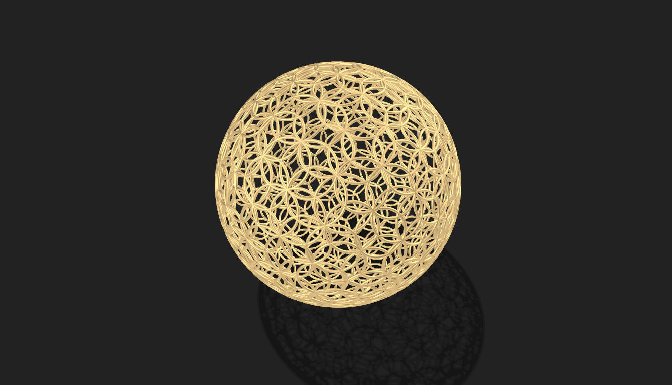 Geodesic Sphere with Circle Pattern flower of life like  3D model_2