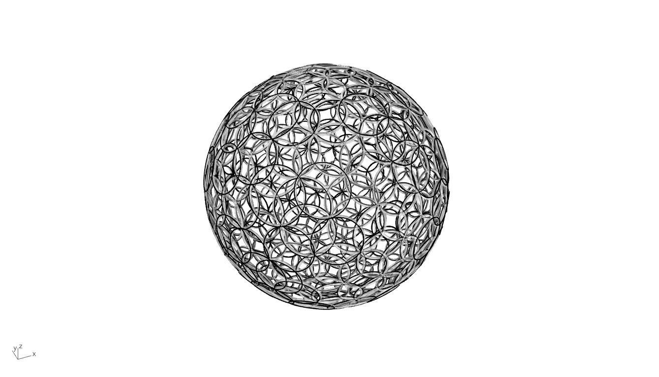 Geodesic Sphere with Circle Pattern flower of life like  3D model_78
