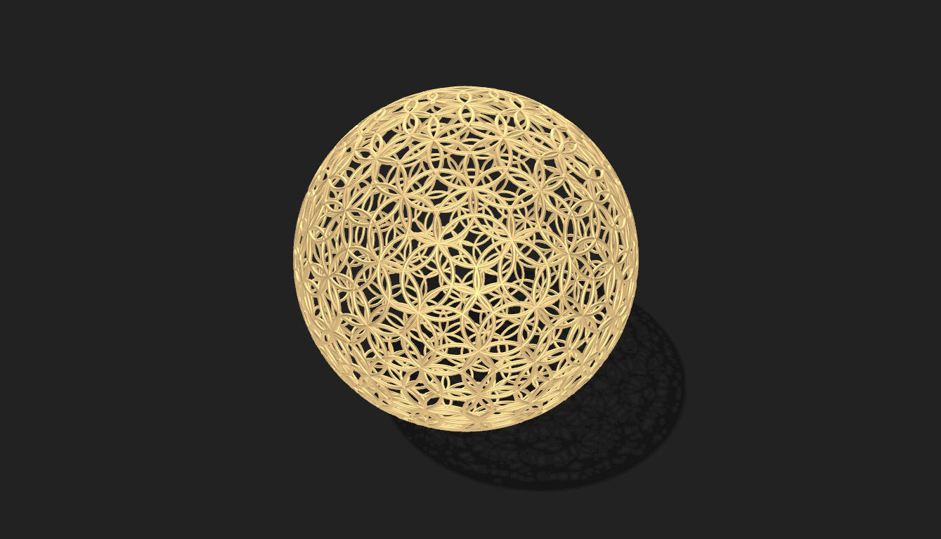 Geodesic Sphere with Circle Pattern flower of life like  3D model_27