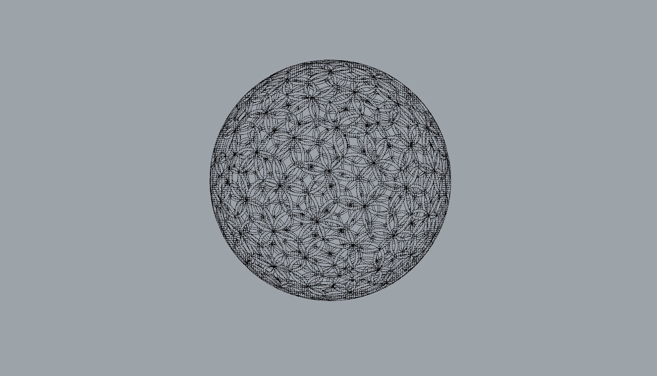 Geodesic Sphere with Circle Pattern flower of life like  3D model_92