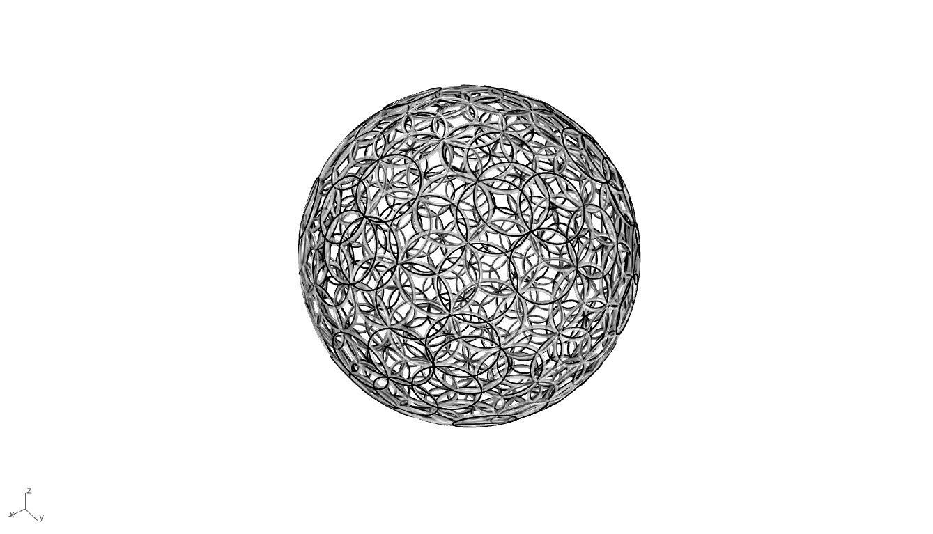 Geodesic Sphere with Circle Pattern flower of life like  3D model_62