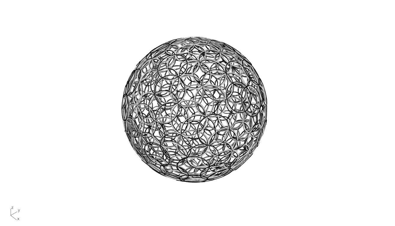 Geodesic Sphere with Circle Pattern flower of life like  3D model_84