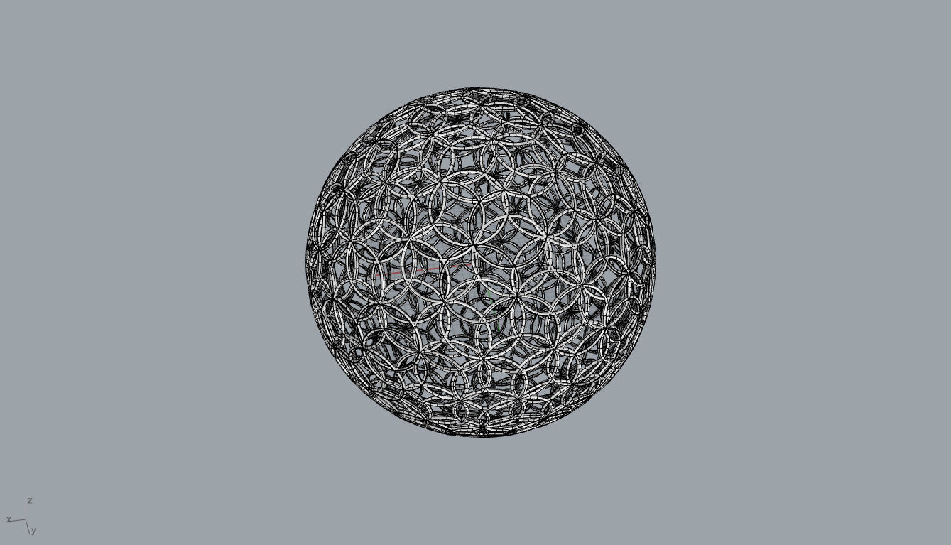 Geodesic Sphere with Circle Pattern flower of life like  3D model_59