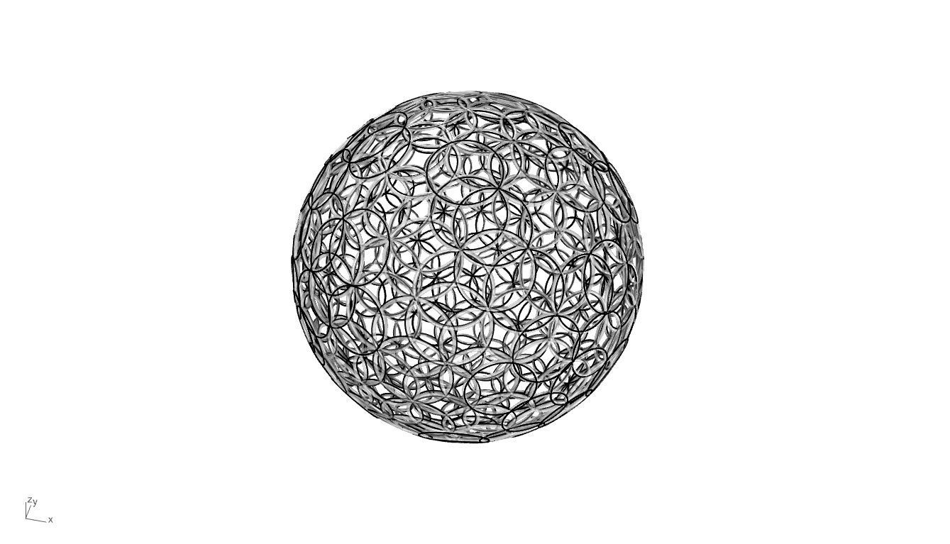 Geodesic Sphere with Circle Pattern flower of life like  3D model_81