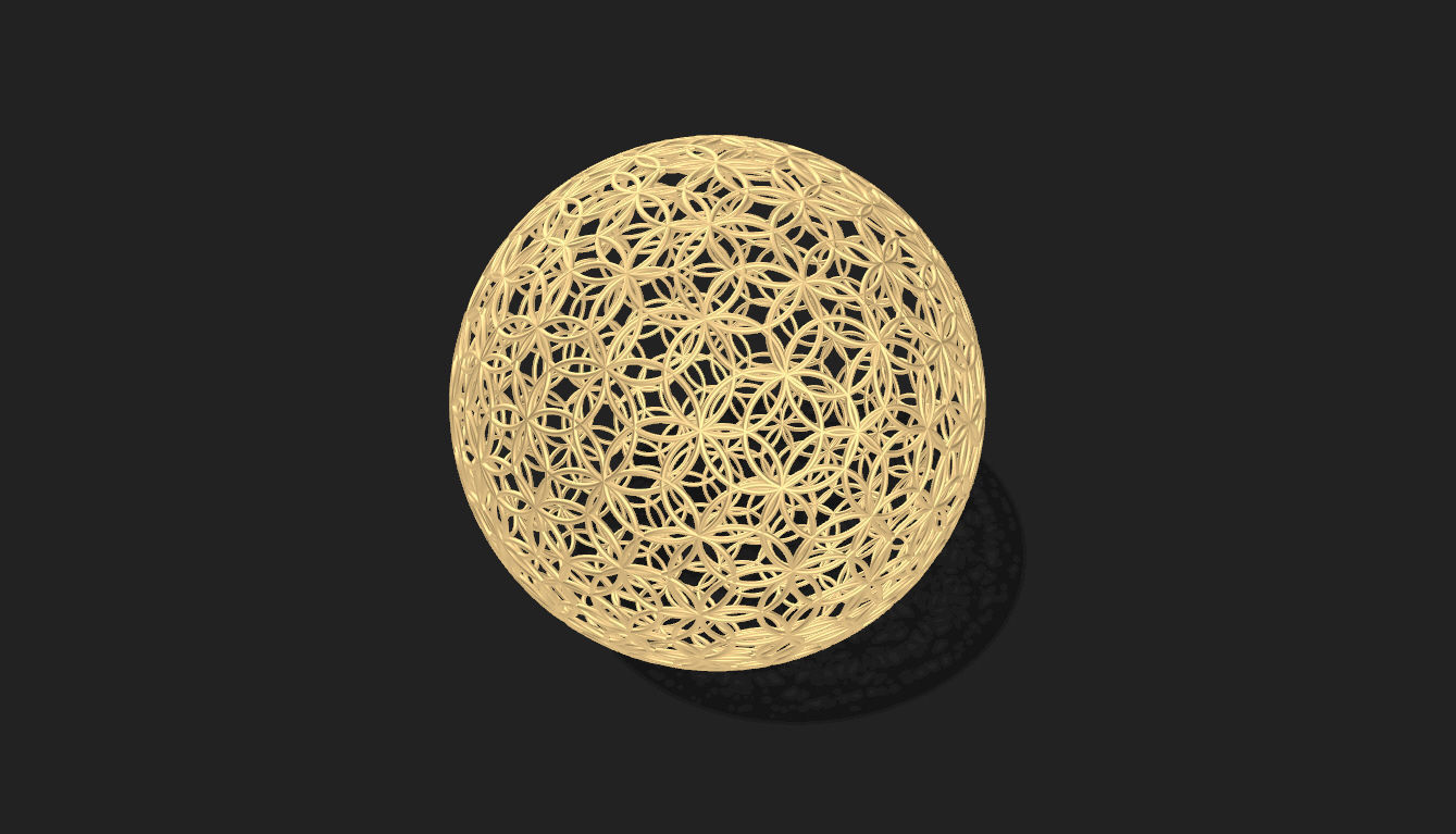 Geodesic Sphere with Circle Pattern flower of life like  3D model_25