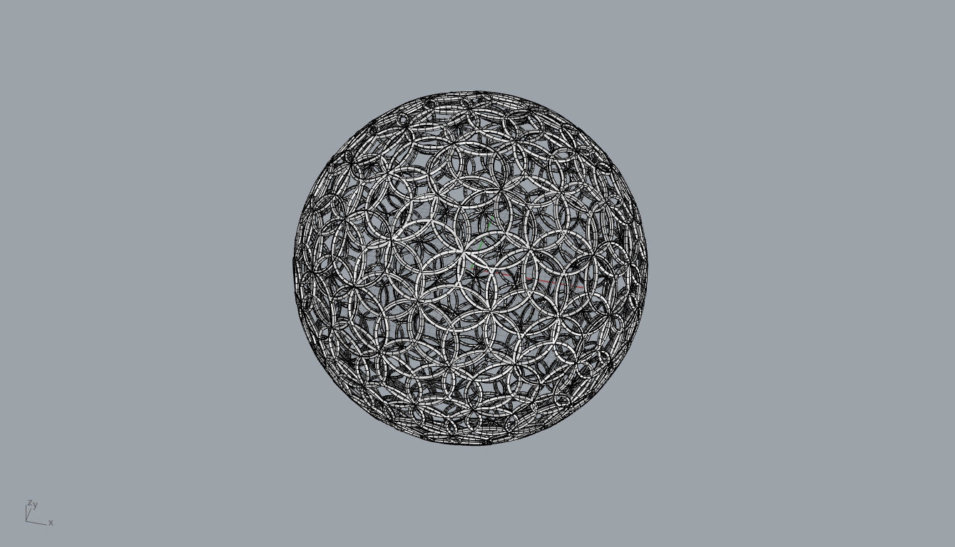 Geodesic Sphere with Circle Pattern flower of life like  3D model_45